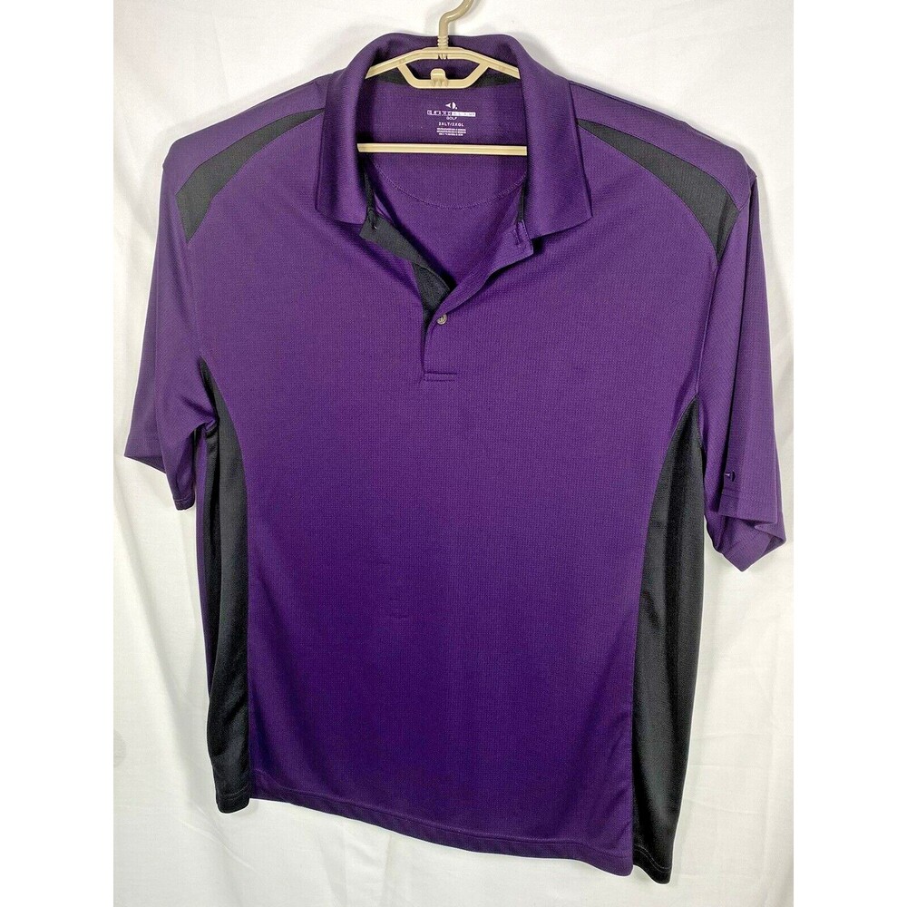 Grand Slam Golf Men’s Short Sleeve Polo Shirt Size 2XLT Purple/Black Inserts